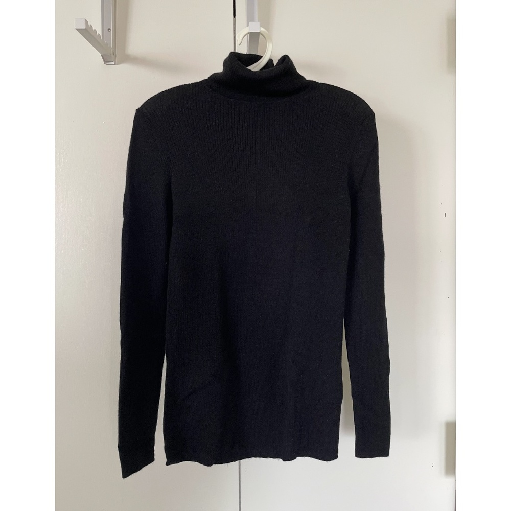 Uniqlo Women Turtleneck Pure New Wool Black